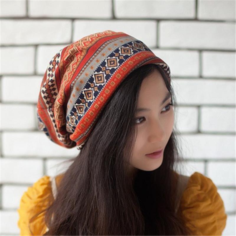 

New Women Beanies Skullies Lady Fashion High Quality Hip Hop Floral Winter Cap Scarf Adult Polyester Autumn Hat Headdress, Orange