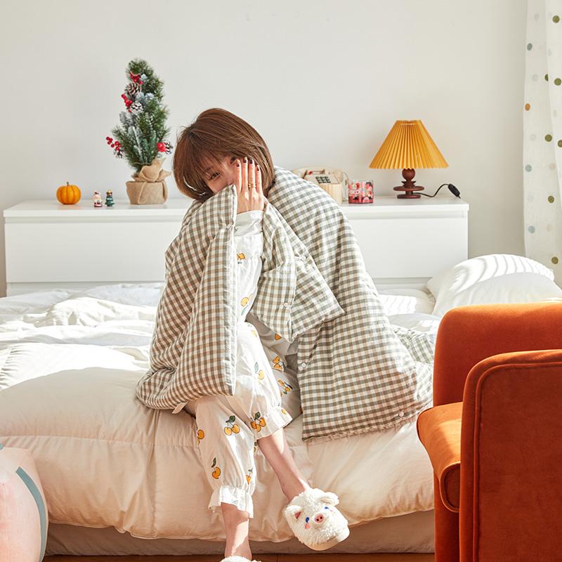 

New Shawl Quilt Washed Cotton Portable Foldable Patchwork Throw Thicken Blankets For Sofa Car Office 150*120cm Comforter Japan, Hongxiaoge