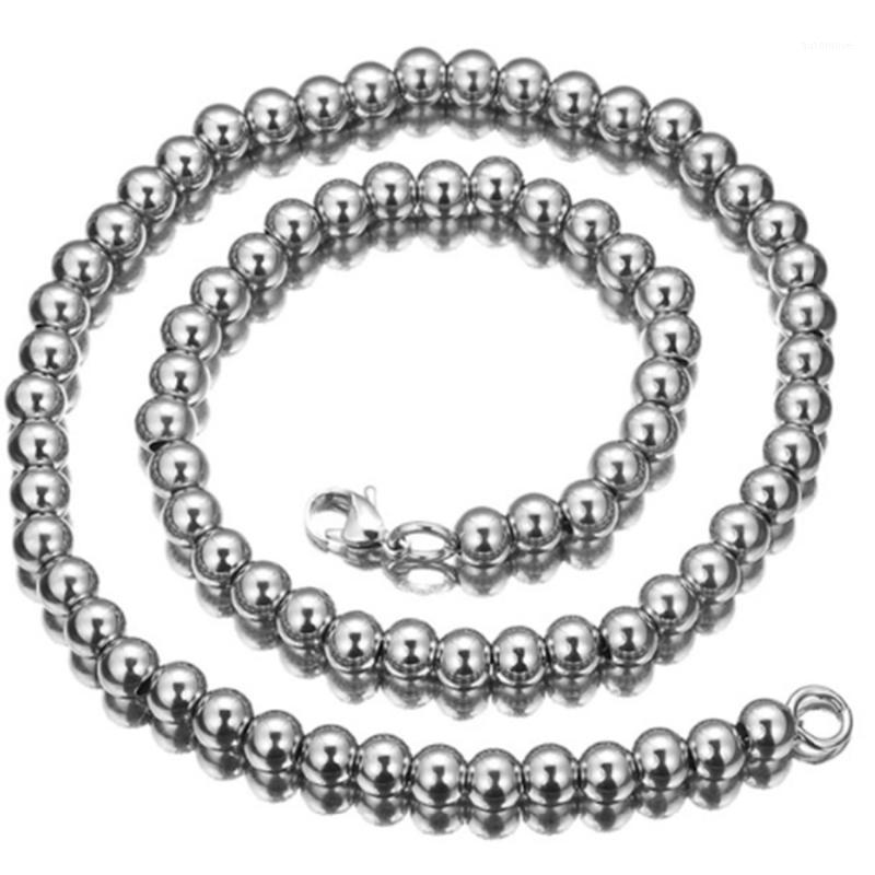 

6/8/10mm Hot Sale Stainless Steel Silver Color Bead Ball Chain Men Women Necklace Or Bracelet Bangle 7-40" DIY Wholesale Jewelry1