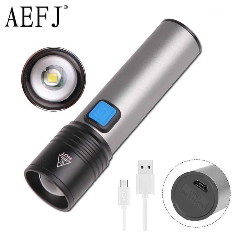 

USB Rechargeable T6 LED Portable Built-in 1200mAh lithium Battery Waterproof Camping light Zoomable Torch Output1