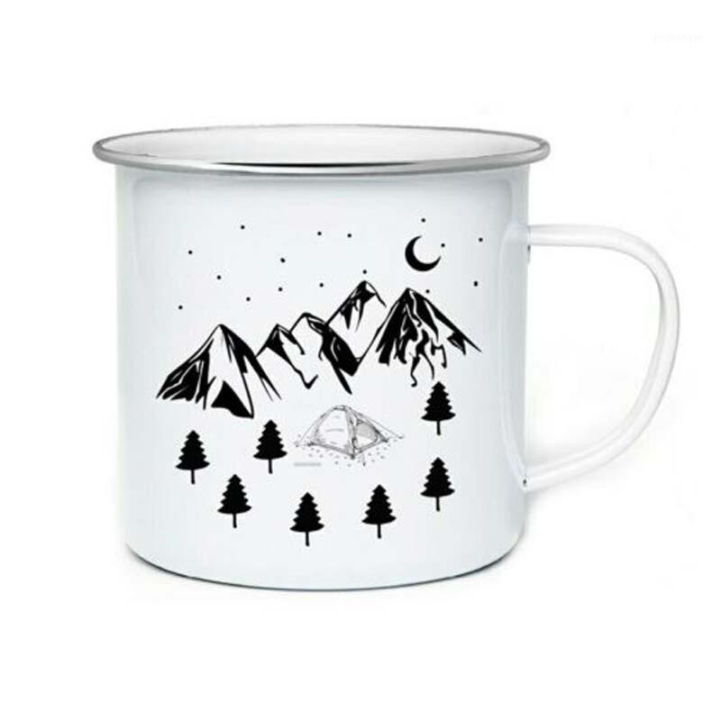 

Stainless Steel Camping Coffee Mug Birthday Christmas Outdoors Metal Enamel Campfire Cup Custom Milk Enamel Mugs1, Black