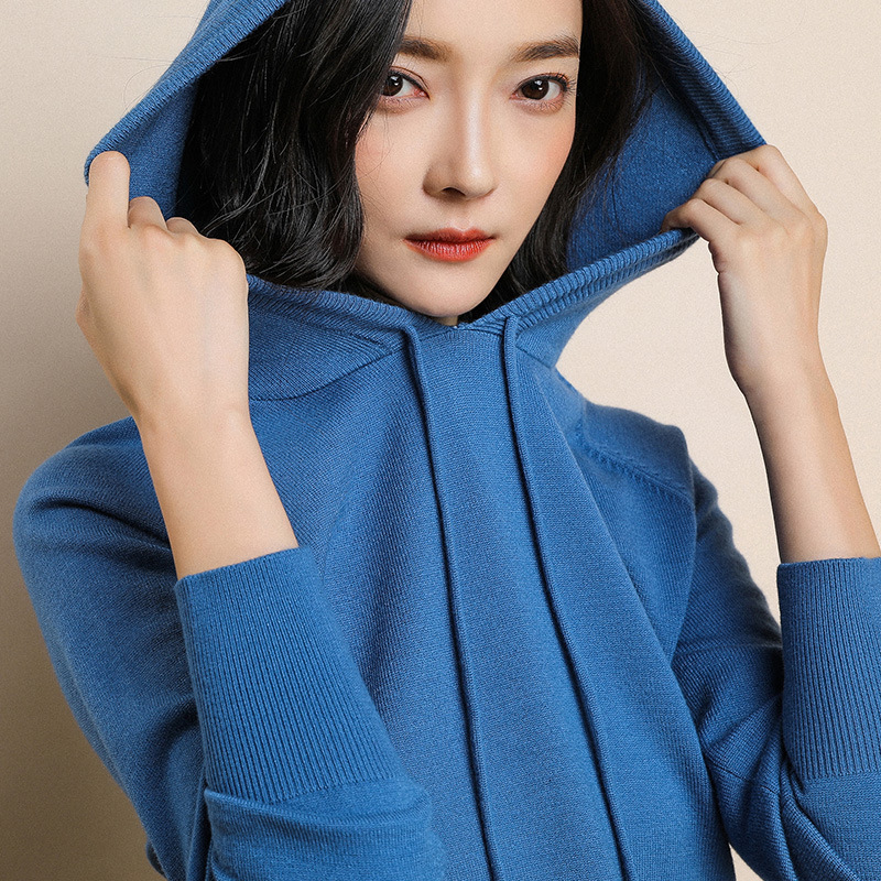 

2021 New Ten colors sweatshirts winter hoodies women pullovers big ladies regular sleeve hot jacket FJPR, Navy blue