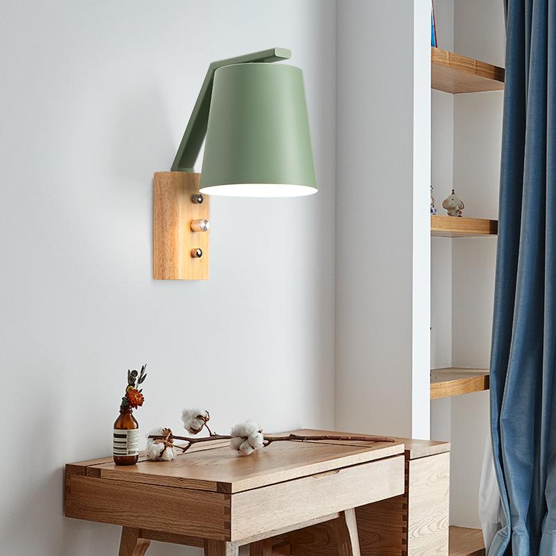 

Nordic Creative wall Lamp Personality Wood Sconces for Hall Bedroom corridor lamp restroom bathroom reading wall light