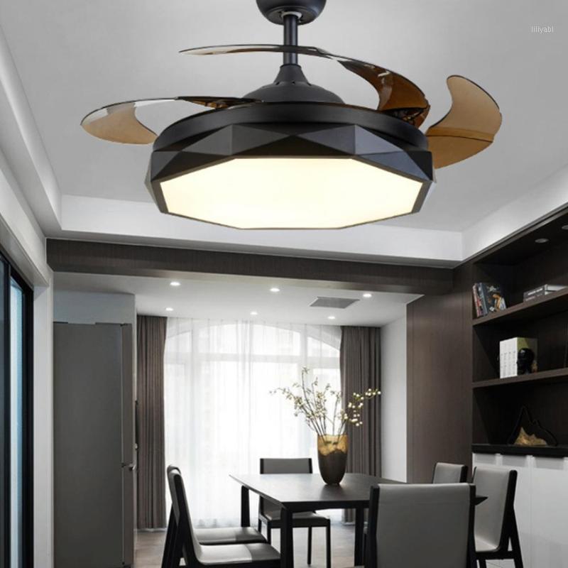 

Inverter DC 42 inch geometric fan lamp light with remote control fans lamps led ceiling lighting for livingroom bedroom1