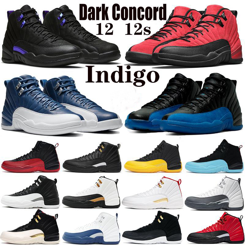 

12 12s men basketball shoes Jumpman Black Dark Concord university gold reverse flu game White Dark Grey Indigo CNY sport mens sneakers
