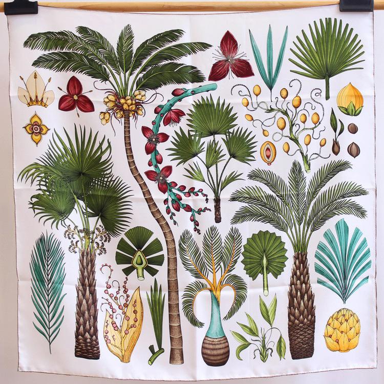 

Beautiful Natural Scenery Palm Tree Silk Twill Scarf Square Scarves Neck Wear Accessory Shawl Clothing Wholesale FJ157