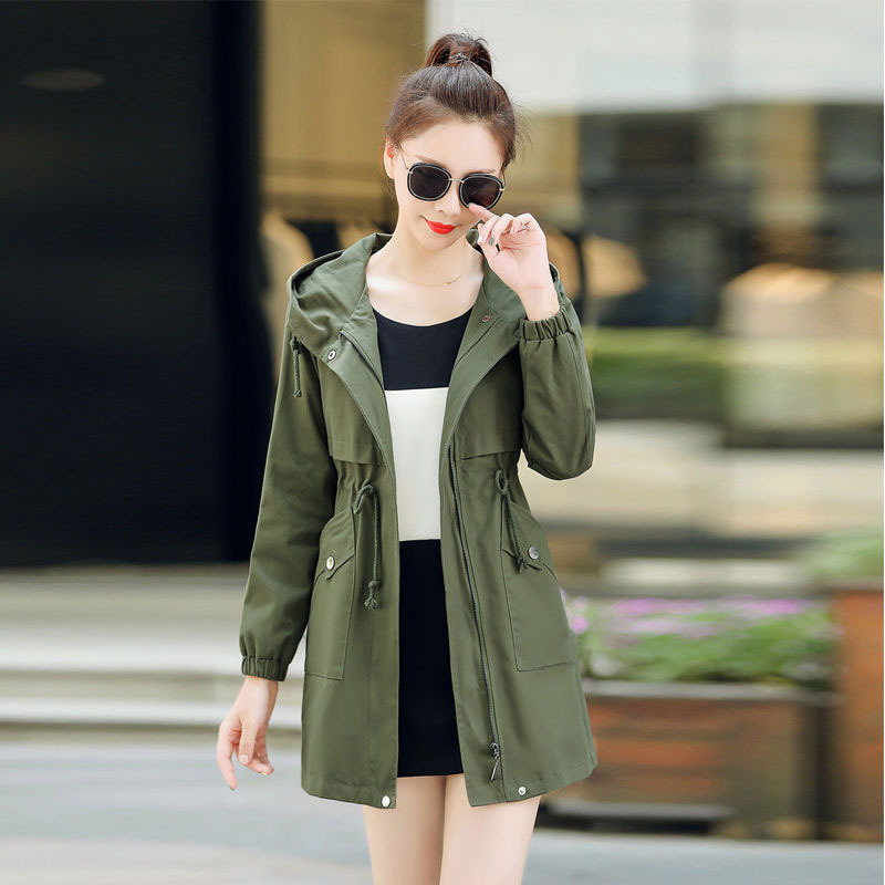 

Spring Blunder Casual Korean Autumn Women's Coat Elegant Medium-length Belt Solid Size Large Outerwear Female R799 2nzr, Yellow