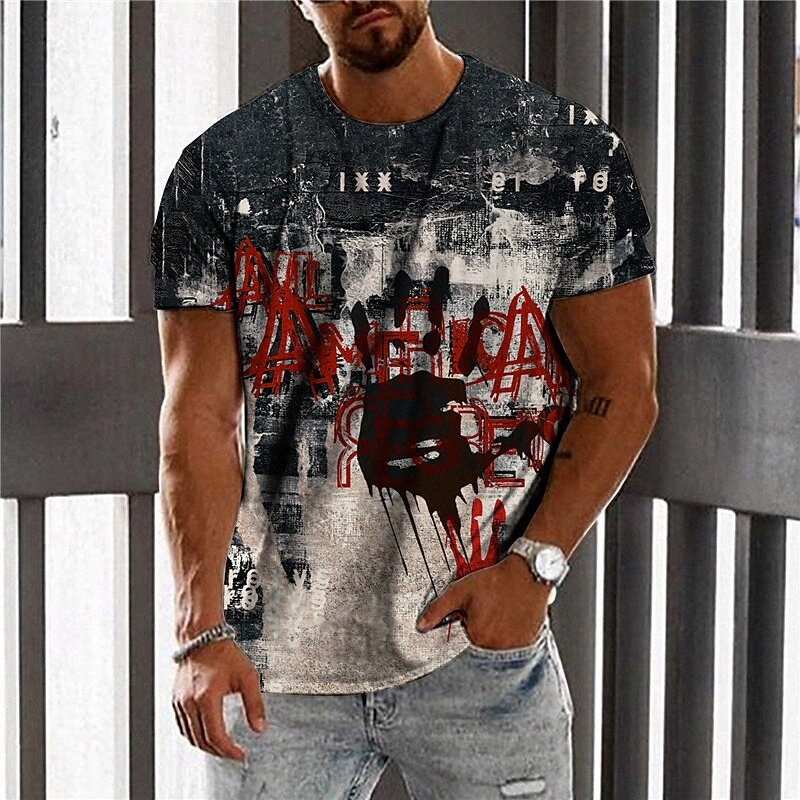 T-shirt Unisexe T-shirt 3D Imprimer Graphic Impressions Lettre Créville Équipe Vacances quotidiennes Imprimé à manches courtes Tops Casual Design