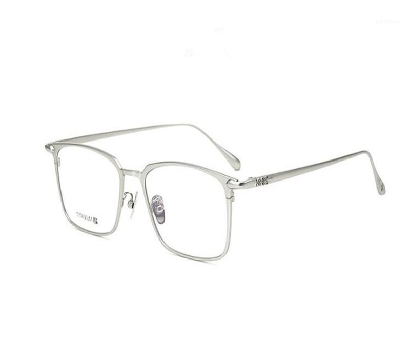 

MONGOTEN Square Frame Pure Titanium Unisex Full Rim Myopia Eyewear Frame Retro Brand Clear Lens Goggle Silver Optical Eyeglasses1