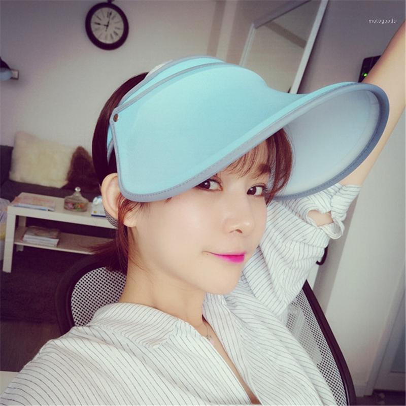 

Women Sun Hat Wide Brim Anti-UV Female Sunscreen Shade Hat High Elastic Cute Girl Summer Empty Top Visor Cap Fishing Casual Cap1