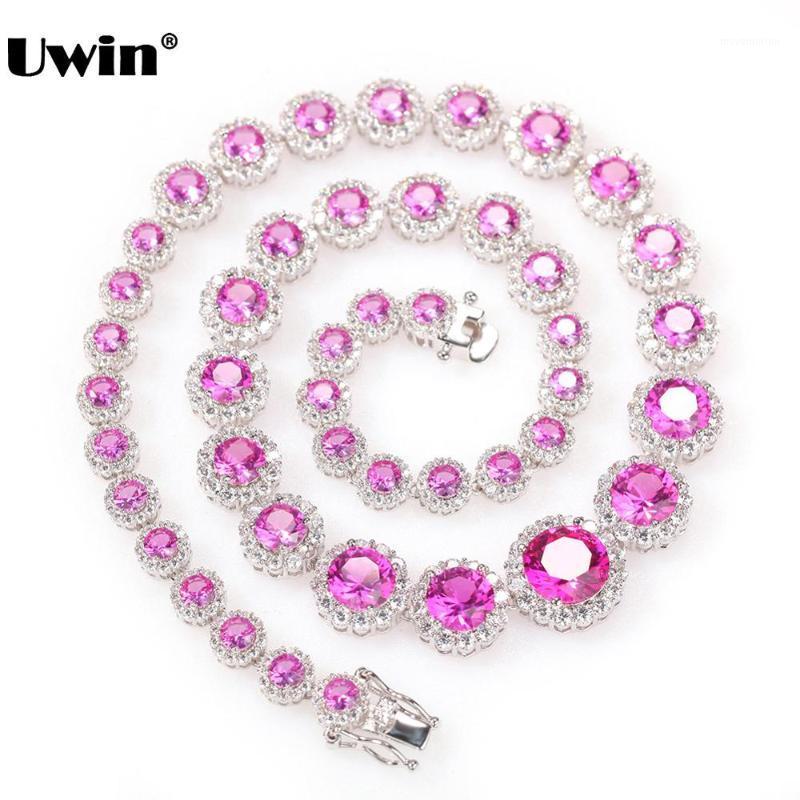 

Uwin Fashion Jewelry Round CZ Chain Necklaces Cubic Zirconia Links for Women Luxury Bling Hiphop Jewelry Drop Shipping1