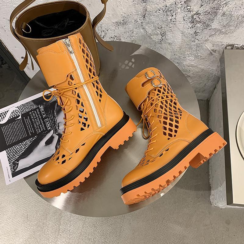 

Sexy Hollow Boots For Women 2021 Fashion Ladies Casual Platform Shoes Wild Ankle Booties High Heel Boot Female Whiter Shoes1, Sky blue