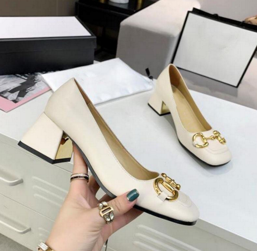 

sandals designer summer sexy fashion low heel back with candy color thick metal buckle solid party office French horse Vintage Women shoes, Apricot