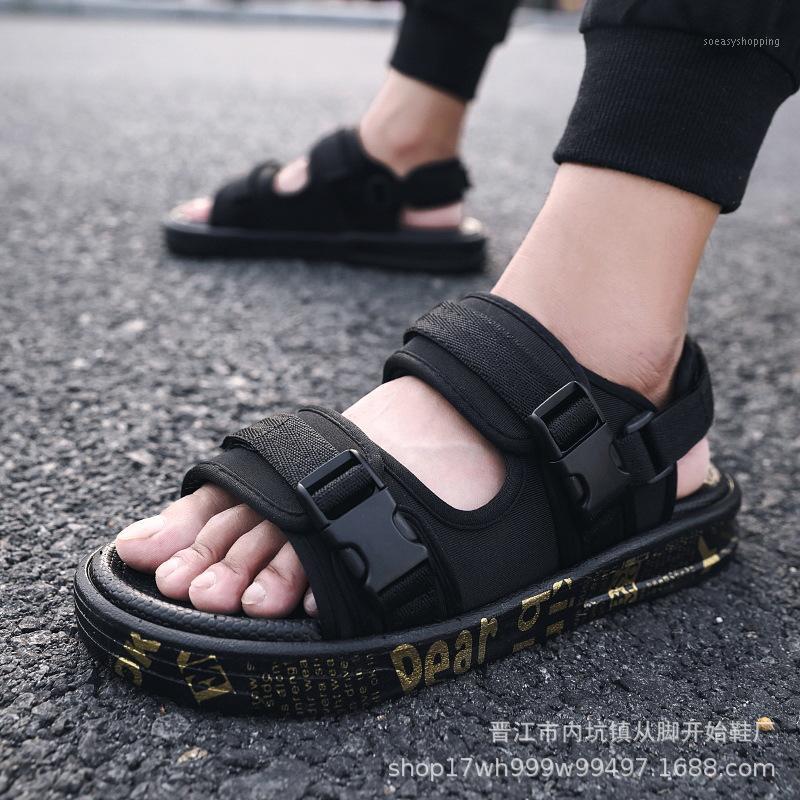 

Men Dual-Purpose Sandals Slippers Outdoor Shoes Sandals Slippers New Korea Style 2020 Off Summer White Black Gold EU Size 27-441