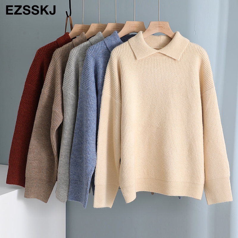 

chic casual oversize autumn winter cashmere thick Sweater Women big sleeve loose sweater Pullovers girl Jumper top 201111, Gray