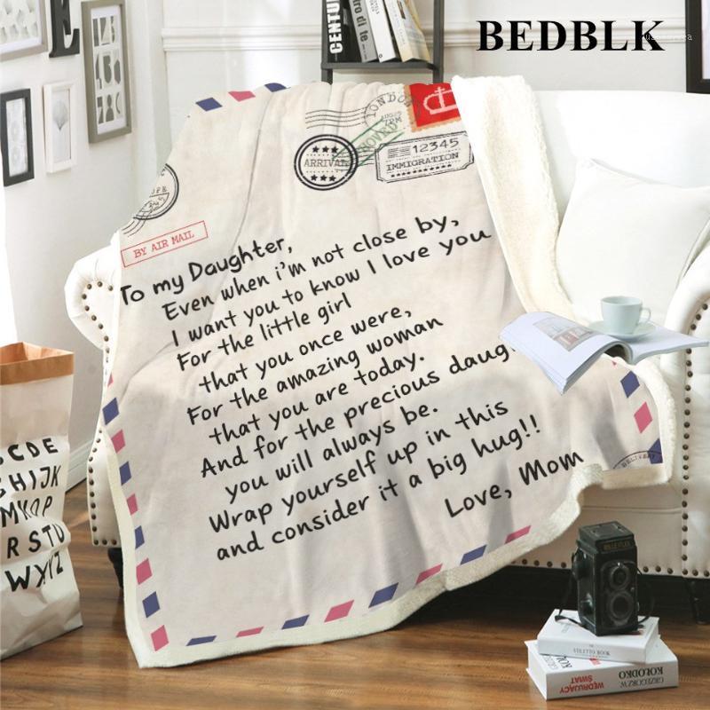 

BEDBLK Letter Letters Blanket To My Daughter/Wife/Son/Girlfriend Warm Cozy Letter Throw Blanket for Bed Sofa Couch Birthday Gift1