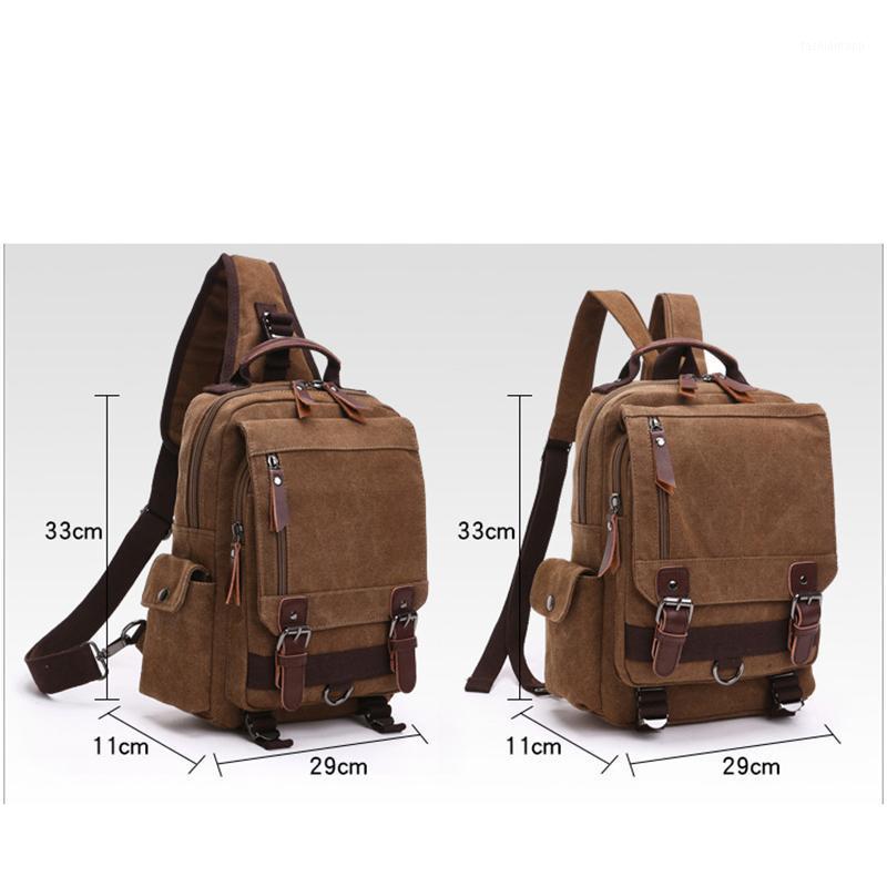 

male travel brand backpack canvas leisure duffle bag single shoulder bag backpack men and women single-back dual1, Single light blue