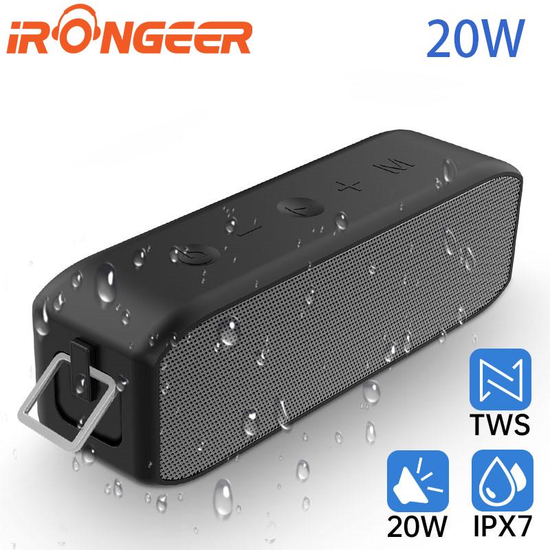 

20W Big Power Portable Wireless Bluetooth Speaker Stereo Speakerphone Music Subwoofer Column Speakers for Computer with FM Radio