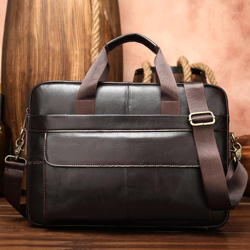 

Men's Briefcase Bag Men's Genuine Leather Laptop Bag Business Tote For Document Office Portable Laptop Shoulder Hot1, 55