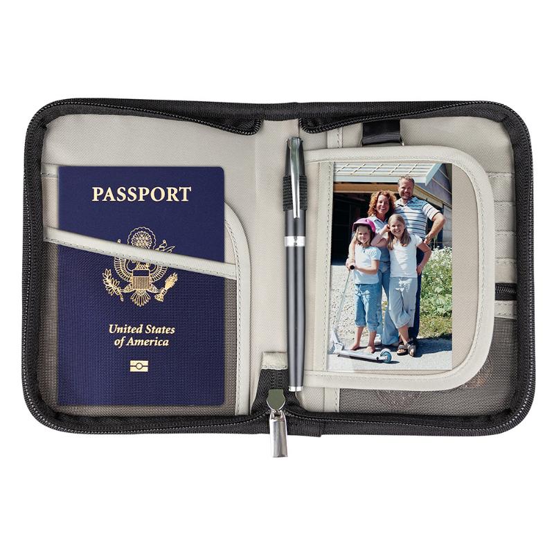 

Blocking Accessories Business Clutch Organizer Document Multifunction Durable Travel Wallet Money Passport Holder, Black