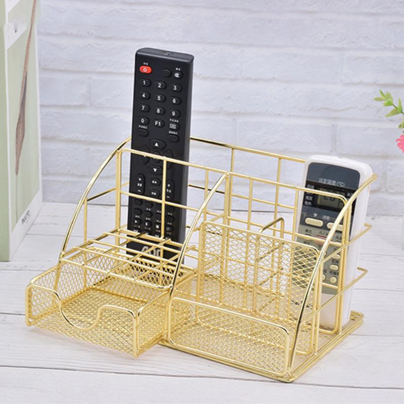 

Nordic Desktop Makeup Storage Box Practical Ironwork Pen Pencil Organizer Office Home Metal Letter Paper Holder Rack
