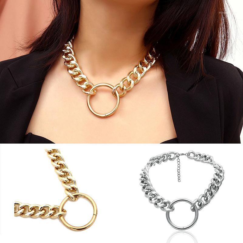 

Vintage Punk Chunky Curb Chain Necklace For Women Elegant Collar Choker Sweater Chain Necklace1