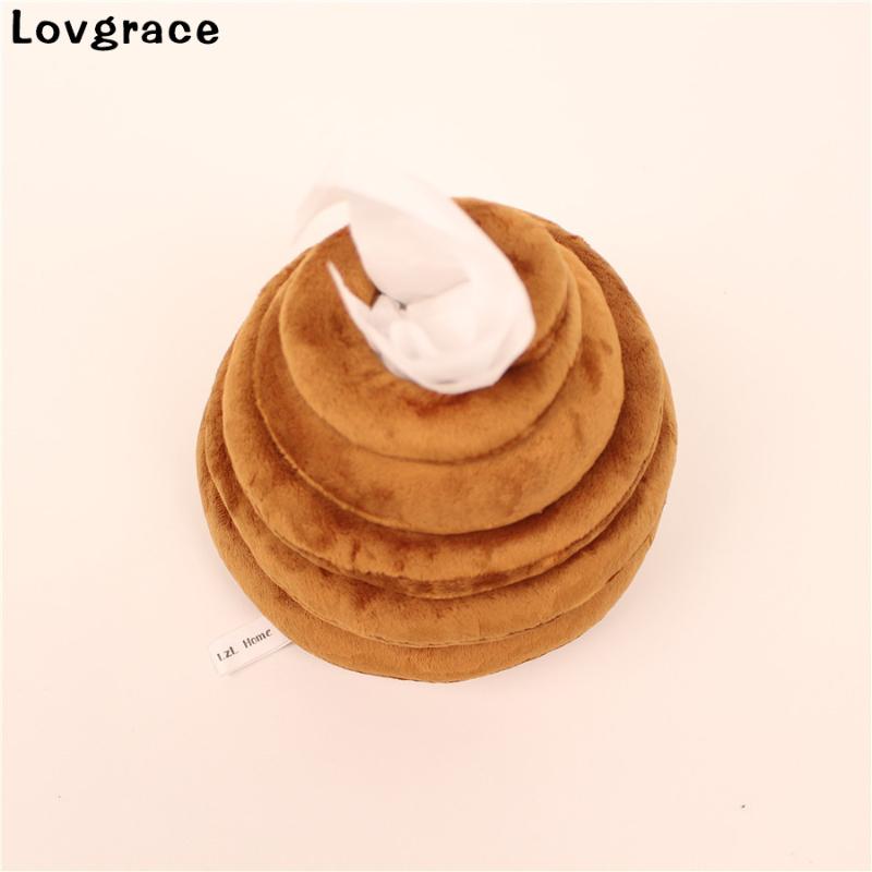 

Funny Fashion Poo Style Tissue Box Flock Home Car Napkin Paper Container Dorm Washroom Bedroom Dressers Decor Creative Gift