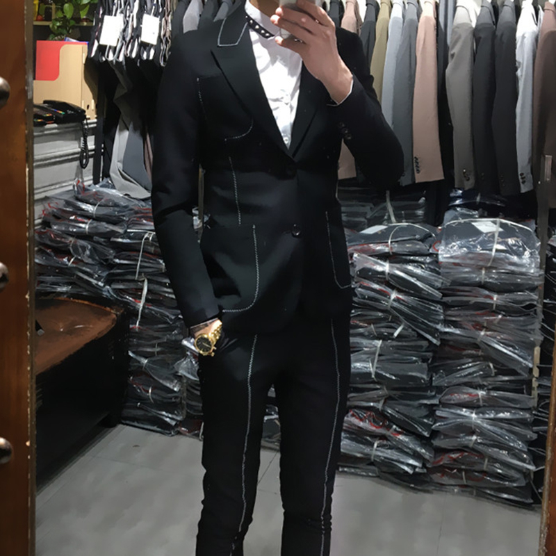 

2020 Black Men's 2's Put Together Korea's Spring Business Dressed Suits Suit Designers Tuxedo Znqe