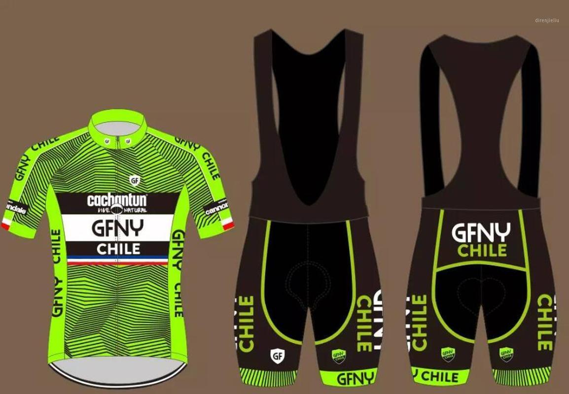 

GFNY CHILE Fluorescent green cycling jersey mtb ropa ciclismo mujer uniforme ciclismo hombre1, Black