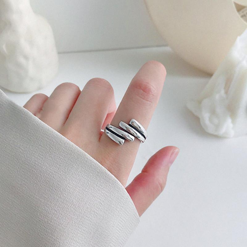 

Fashion Retro Irregular Opening Rings For Women Jewelry Party Gifts Wholesale Trendy Silver Color S-R489