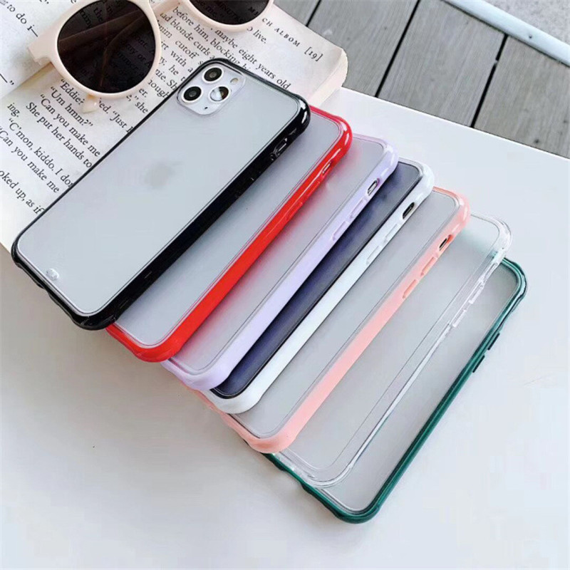 

Transparent Soft TPU Hard Clear PC Phone Back Case Shockproof Cover For iPhone 12 Min Pro Max 11 Pro Max X Xr Xs Max 8 7 6S 6 Plus, Purple
