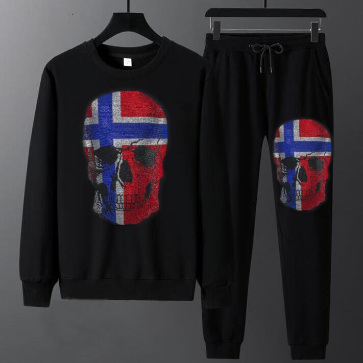 

2021 New Autumn Winter Brand Sportswear Tracksuits 2 Piece Men's Clothes Hoodies+pants Sets Male Streetswear Diamond Ston 4zh2, Color as shown
