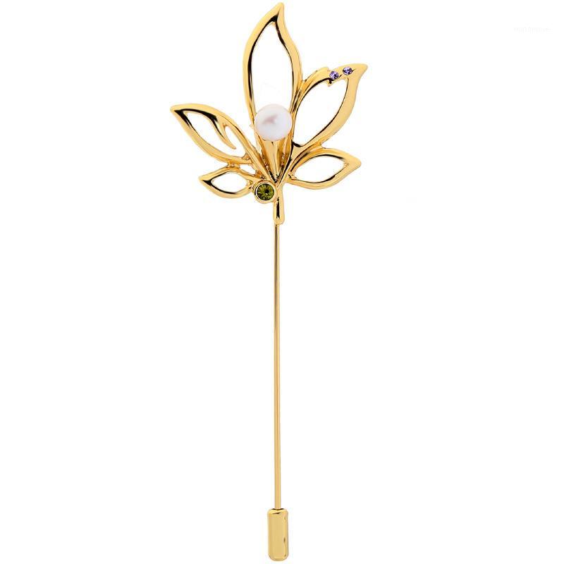 

Fashion Temperament Vintage Flower Pearl Brooches Alloy Long Needle Suit Collar Lapel Pin Sweater Cardigan Accessories Jewelry1