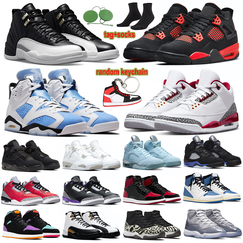 

2022 OG Men Basketball Shoes 4 4s White Oreo Black Cat UNC 6 6s Cardinal Red 3 3s Racer Blue Bred Patent Playoffs 12 12s Flint 13 13s Men Women Sport Sneakers Trainers, 13s hyper royal
