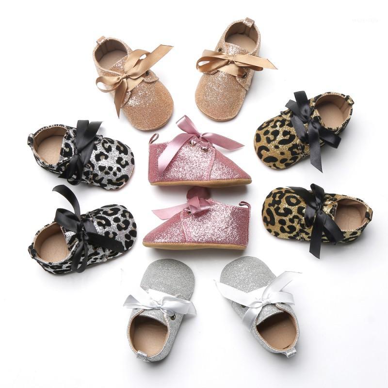 

New Multicolor First Walkers Newborn Baby Sequins Girls PU Shoes Spring Autumn Fashion Lace Up Bowknot Anti-skid Kids Shoes J21