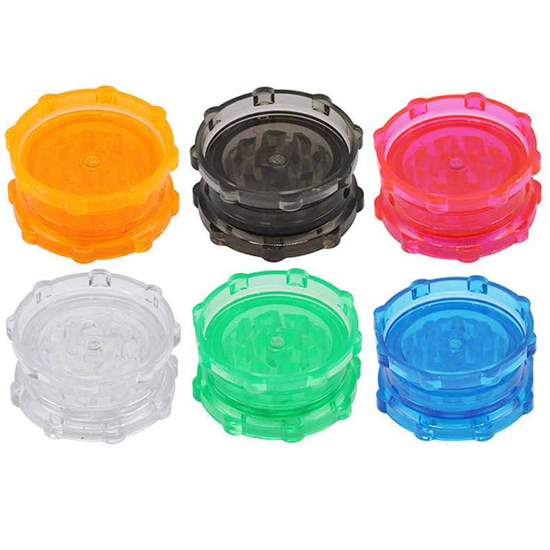 

Smoking Accessories Small 53mm plastic colorful smoke grinder two layer plastic lace
