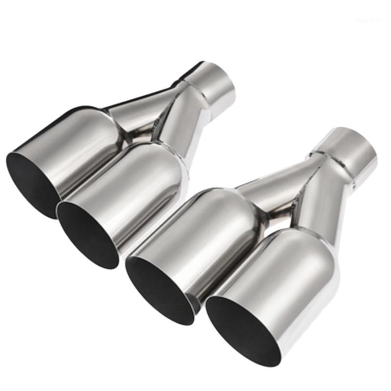 

Muffler Dual Exhaust Pipe Tip Polished Stainless Steel 2.5 inchIn 3.5 inchOut 10.25 inchL1