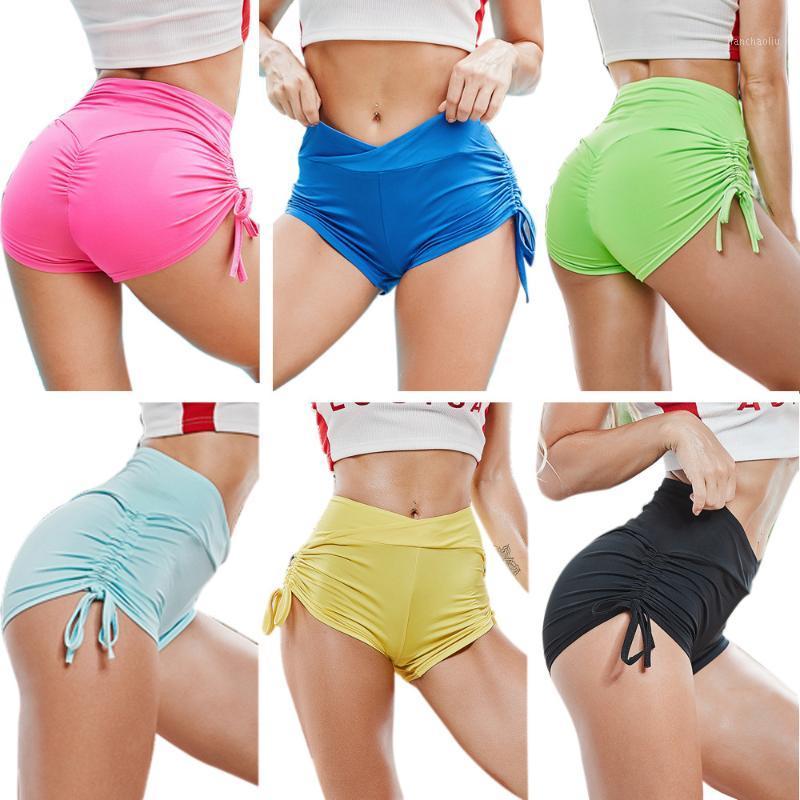 

090# New Style Summer WOMEN' Shorts Hot Pants Europe and America WOMEN' Dress Sexy Running Elasticity Sports Shorts Yoga Yoga1, Blue green