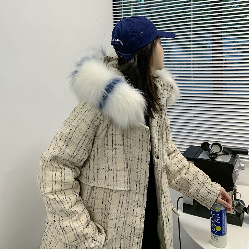 

Autumn 2021 Cotton-quilted New Winter Hair Collar Wool Men's Clothing 3IF5, Milky white.