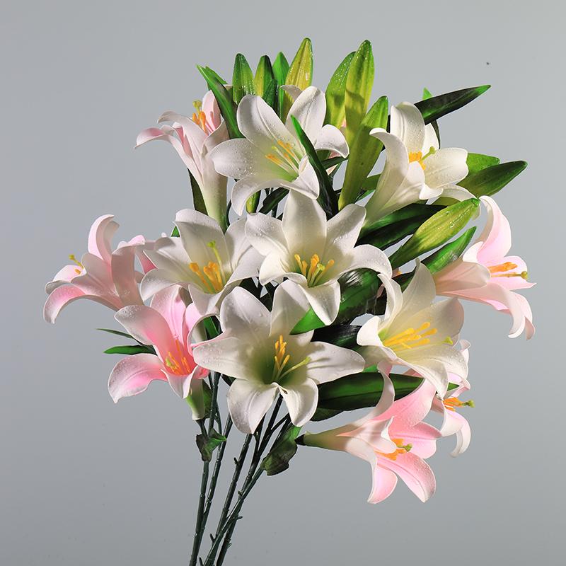 

Artificial Lilies Flower Branch 1Pcs Top Quality Lilium Simulation Flower Latex Family Hotel Decoration Party Accessories Gift, Smtbh008