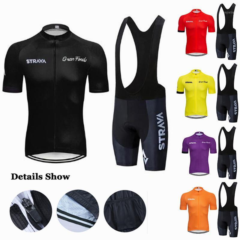 

2020 New STRAVA Pro Cycling Jersey Set 9D Gel Padded MTB Bicycle Clothing Ropa Ciclismo Maillot Cycling Sets Bike Sportwears1, Pic color