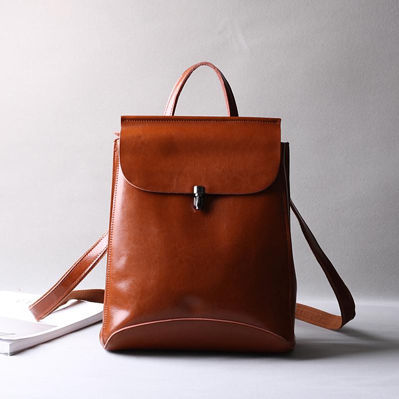 

Classic fashionable leather bag Vintage cowhide ladies real 100% Genuine leather Backpack on backpack shoulder bags, Wine s