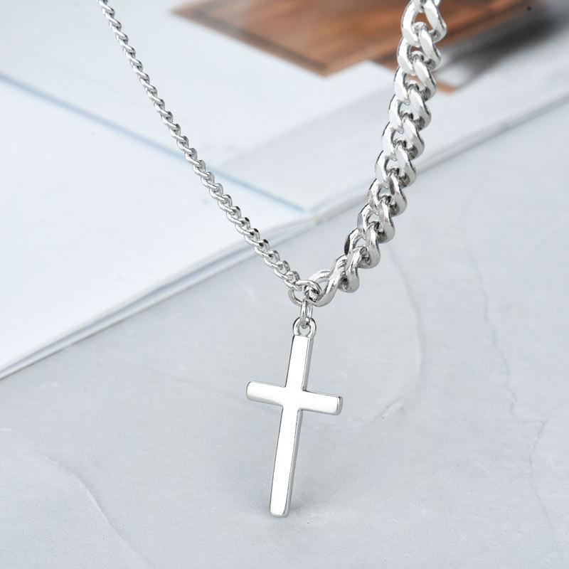

Korean Simple Women Cross Necklace Stitching Vintage Ladies Temperament Sweater Chain Exquisite Elegant Gift Jewelry