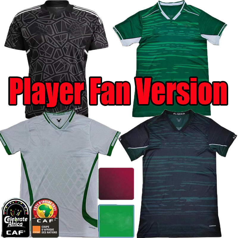 

player fans 2021 2022 2023 Algerie Soccer Jerseys MAHREZ FEGHOULI BENNACER 21 22 23 Algeria Home away goalkeeper football shirt BOUNEDJAH maillot de foot kit