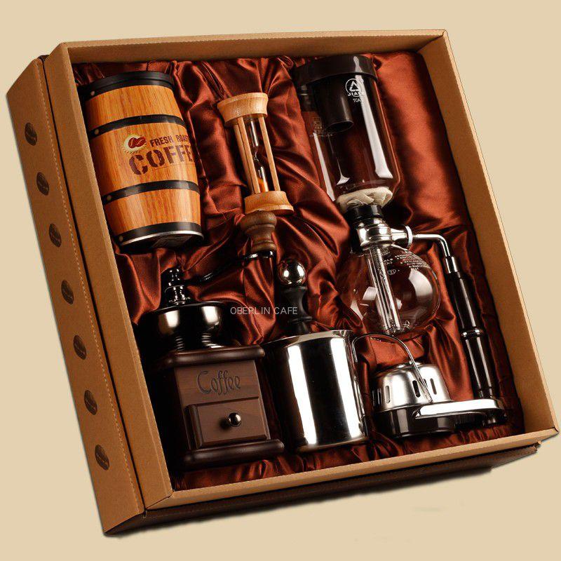 

New coffee pot gift box set coffee machine manual machine household glass siphon pot business gift