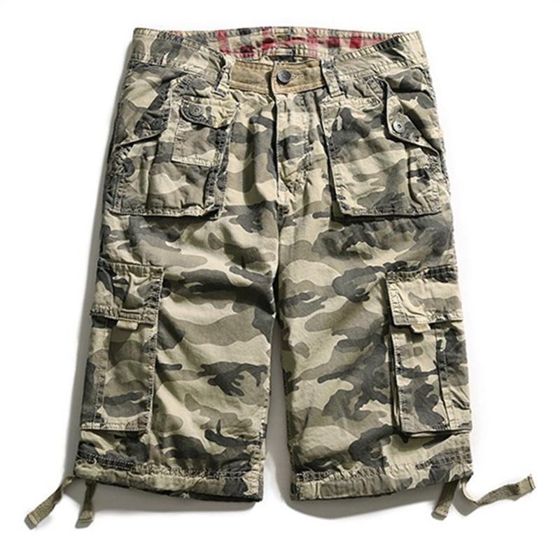 

Men's Shorts Summer Mens Casual Camouflage Straight Cargo Breathable Comfortable Print Cotton Knee Length, White;black