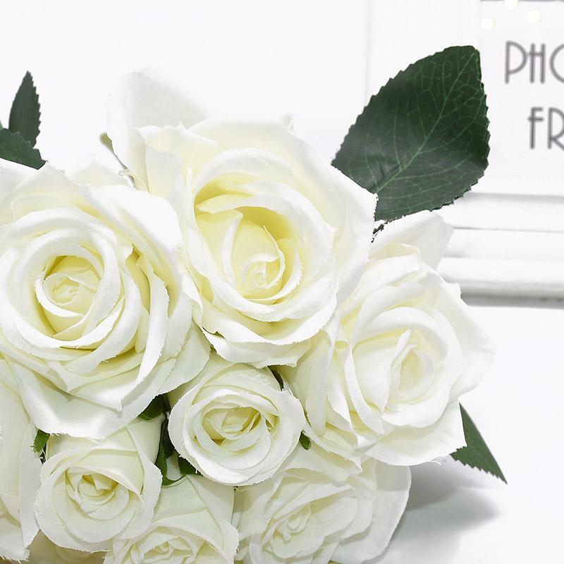 

1 Bunch Pretty Artificial Silk Rose Flowers Bride Bouquets for Party Home Decoration Wreath Wedding Flowers Bouquet Supplies1, B01