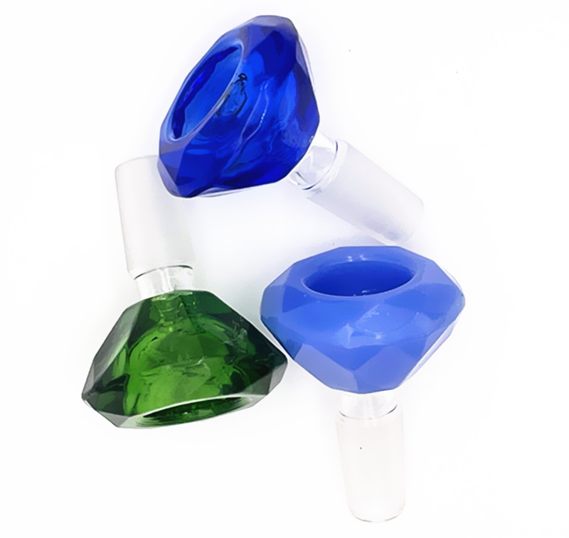 

QBsomk Heavy Colored Diamond cut Male Glass Bowls 14mm 18mm Bong Bowl Multicolor High Quality 18 mm & 14 mm Wholesale Bowls for Glass Water