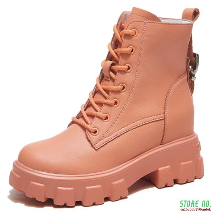 

Genuine Leather Side Zipper Women's Ankle Boots 2021 Fashion Style Women Platform Boots Ladies Trainers Footwear1, Black