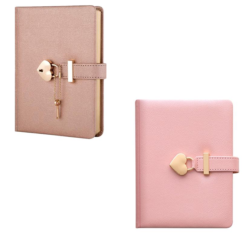 

Novel-Heart Shaped Combination Lock Diary with Key Personal Organizers Secret Notebook Gift for Girls and Women